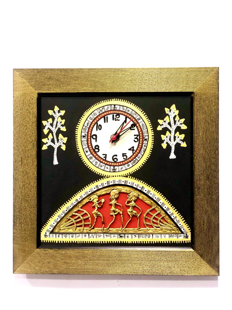 Artistic Wall Clocks Selection Based On Warli Art & Brass Dhokra By Tamrapatra