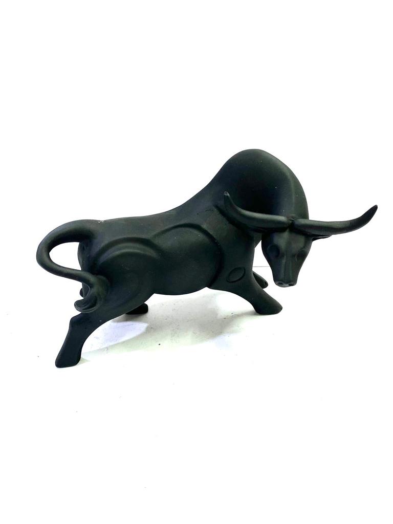 Black Bull Resin Showpiece Modern Art Collection Home Office By Tamrapatra