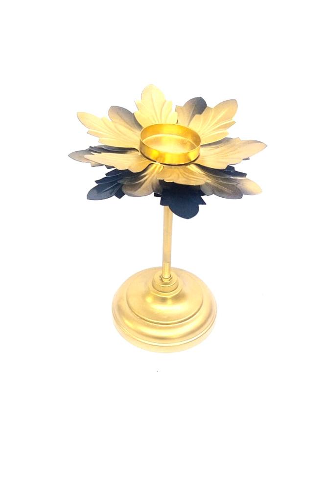 Bold Black & Gold Brilliant Butterfly Flower Pot With Tea Light Stand By Tamrapatra