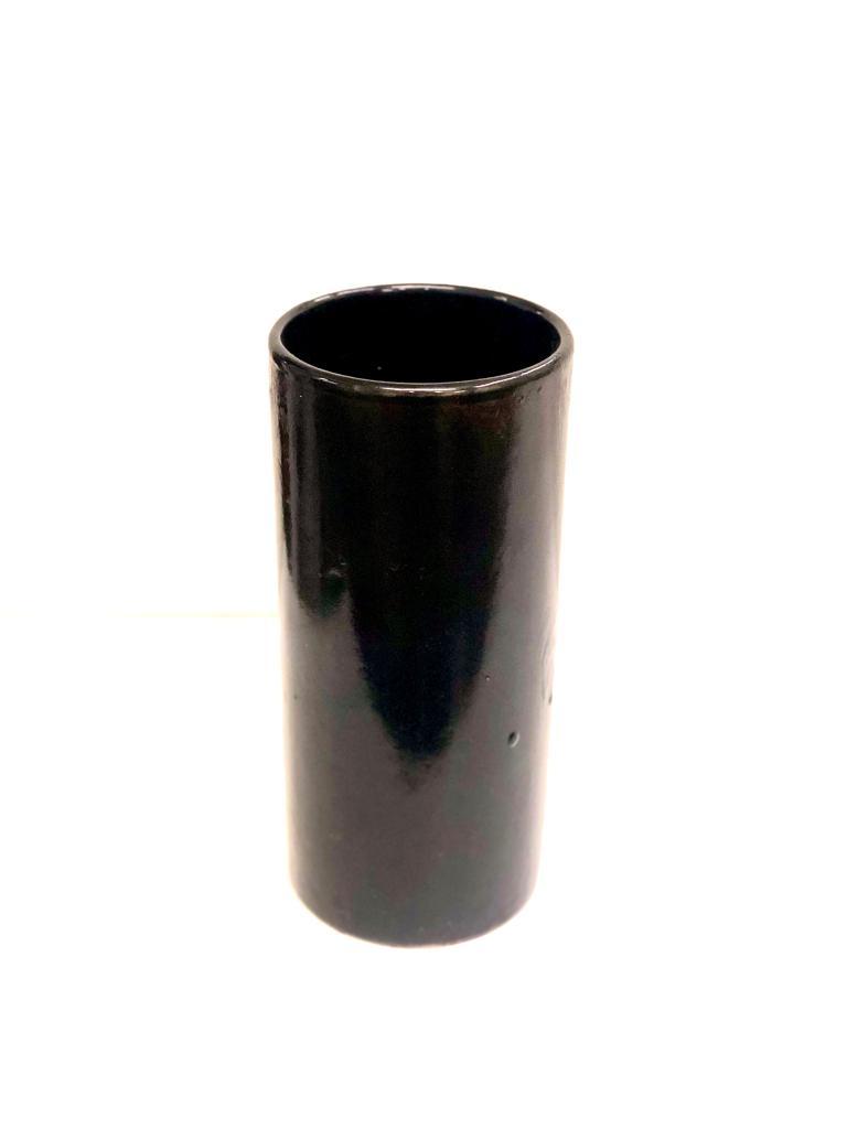 Bold Black Pipe Ceramic Pots For Decoration Exclusively Available At Tamrapatra