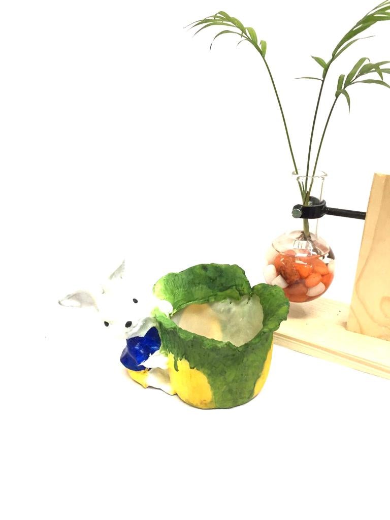 Rabbit Design Planter Carry Basket For Plants Succulents Décor By Tamrapatra