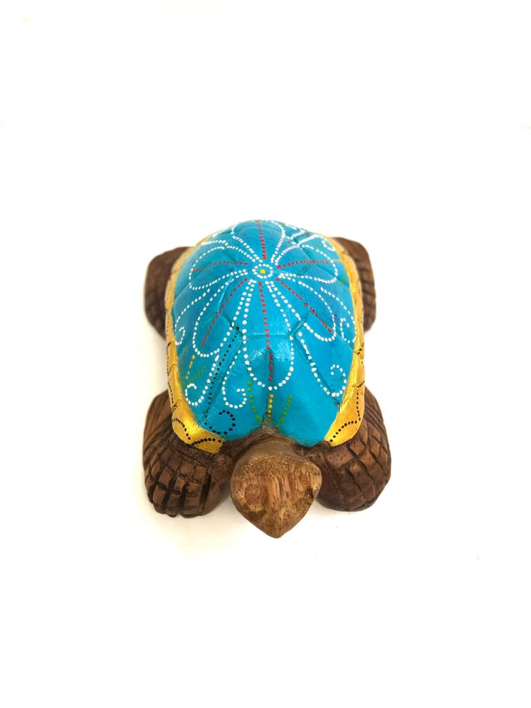 Big Wooden Tortoise With Detailed Carving With Hand Painting By Tamrapatra