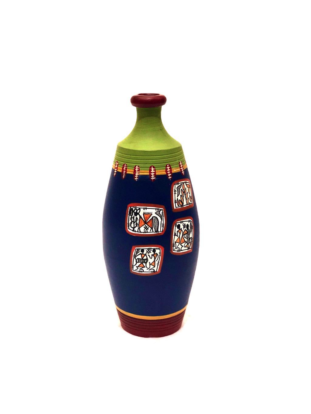 Tapper Shape Vase Superior Hand Painted Pottery Showpiece Tamrapatra