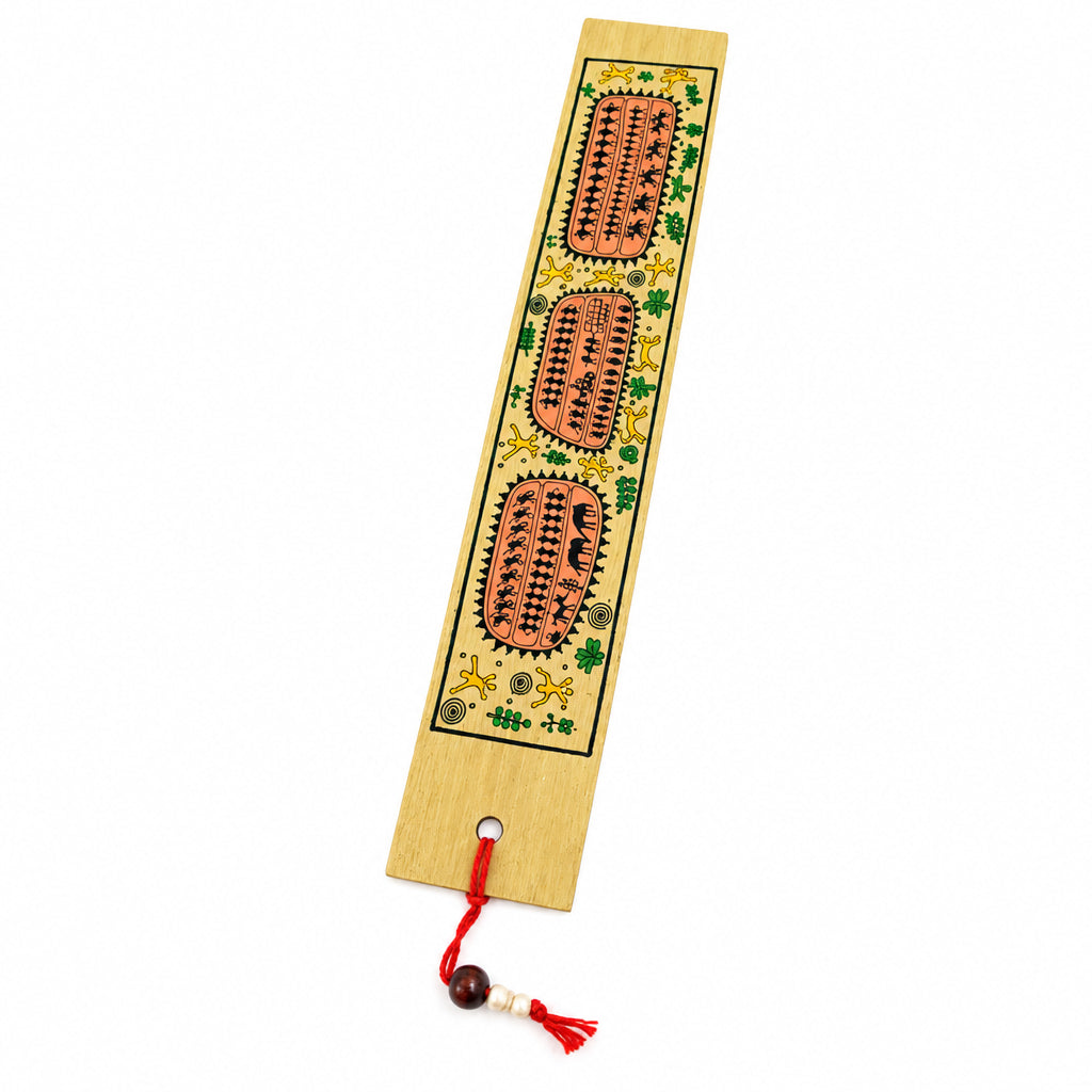 Wooden Bookmark With Tribal Painting For Utility Gifting's Stationary Tamrapatra - Tamrapatra