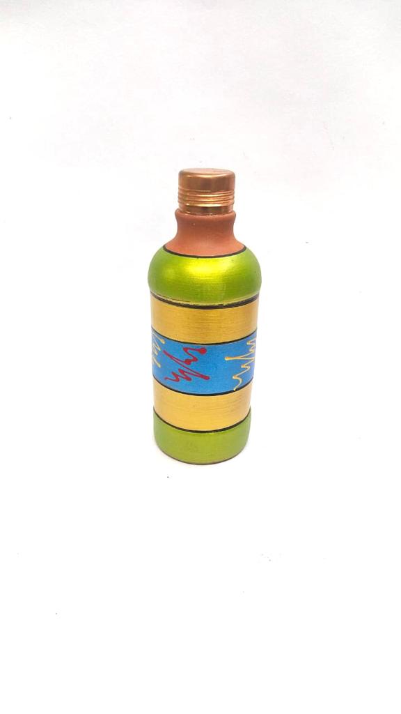 Hand Painted 500ml Earthenware Bottles Easy Carry Healthy Lifestyle Tamrapatra