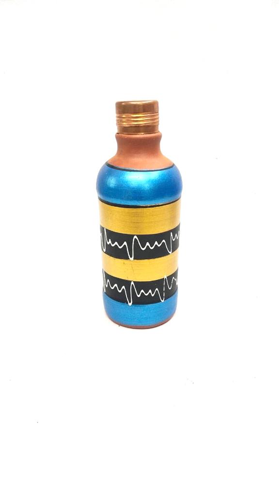 Hand Painted 500ml Earthenware Bottles Easy Carry Healthy Lifestyle Tamrapatra