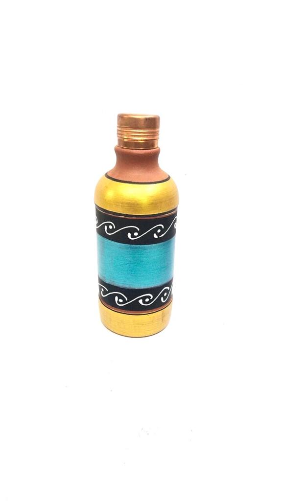 Hand Painted 500ml Earthenware Bottles Easy Carry Healthy Lifestyle Tamrapatra