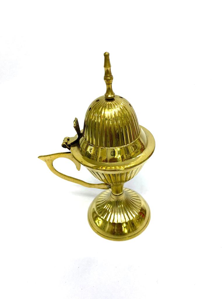 Brass Metal Agardan Dhoop With Handle Best Quality Pooja Décor Tamrapatra