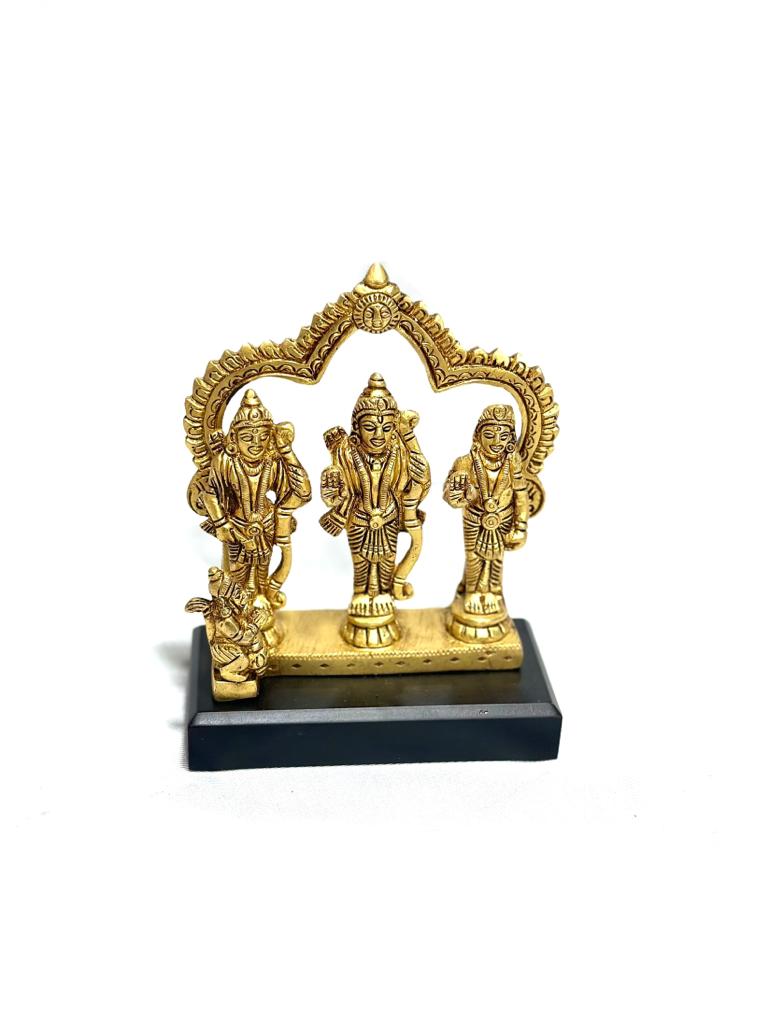 Ram Darbar Set Brass Handcrafted On Wooden Stand Religious Art By Tamrapatra
