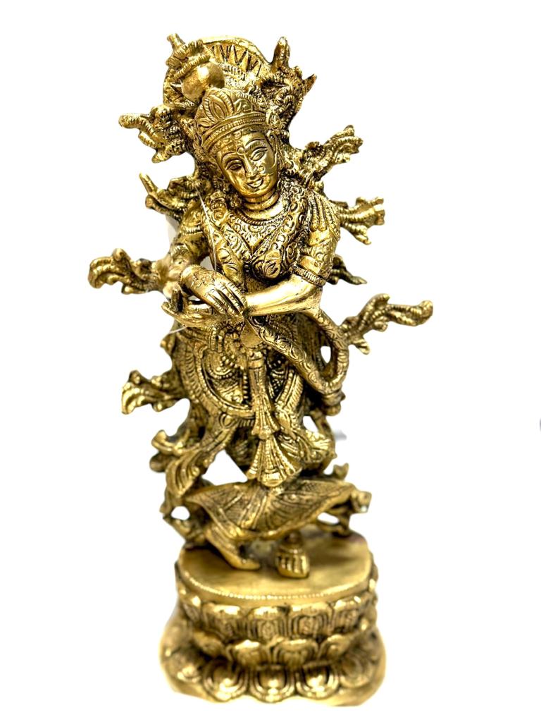 Radha Krishna Brass Idols Statue Religious Artwork Exclusive Crafts From Tamrapatra