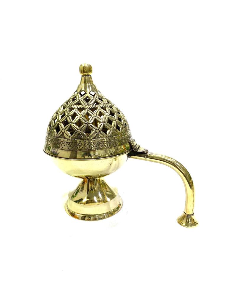 Big Brass Dhoop Loban Pooja Decoration Accessories Exclusive Art Tamrapatra
