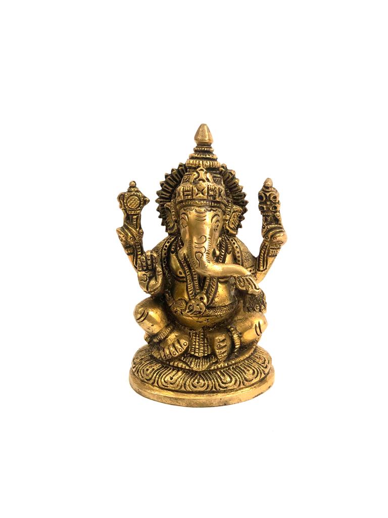 Brass Handicrafts Excellence Designer Idols Ganesh Lakshmi By Tamrapatra