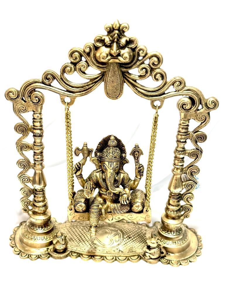 Brass Ganesh Jhula Designed By Indian Artisans Outstanding Collectible Tamrapatra