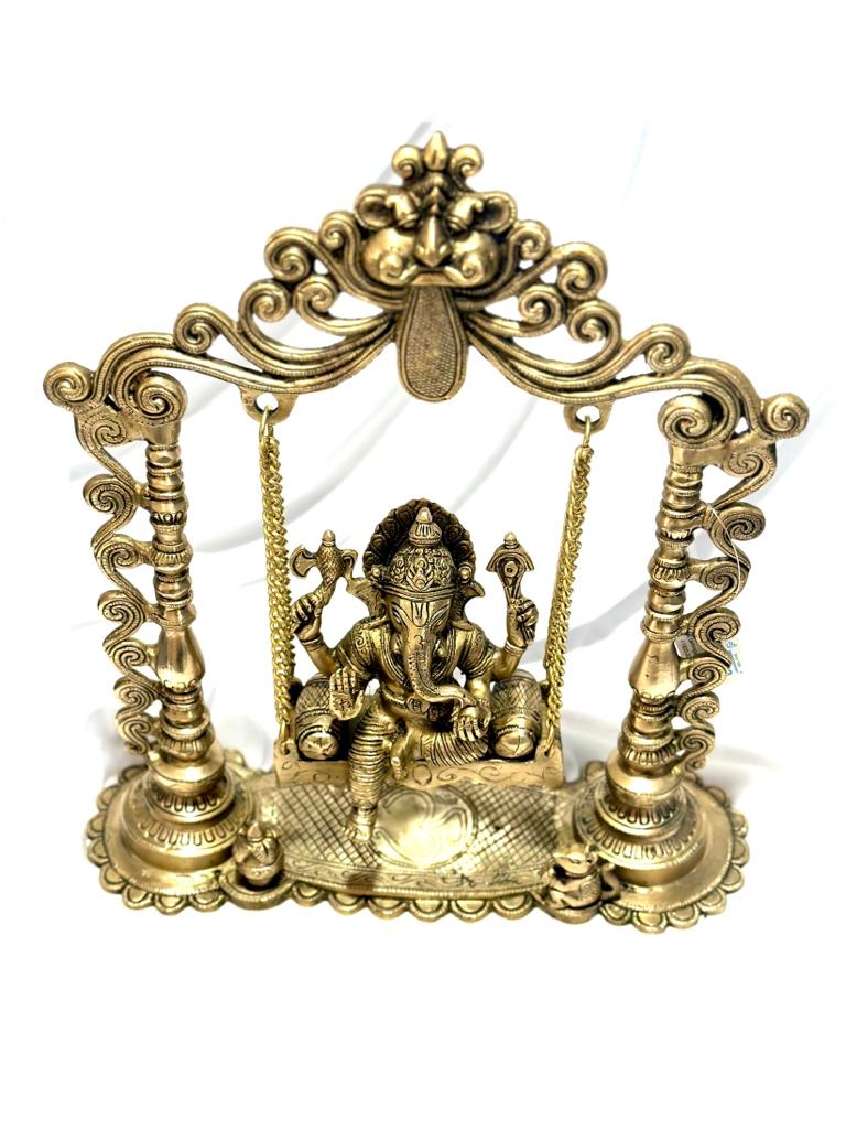 Brass Ganesh Jhula Designed By Indian Artisans Outstanding Collectible Tamrapatra