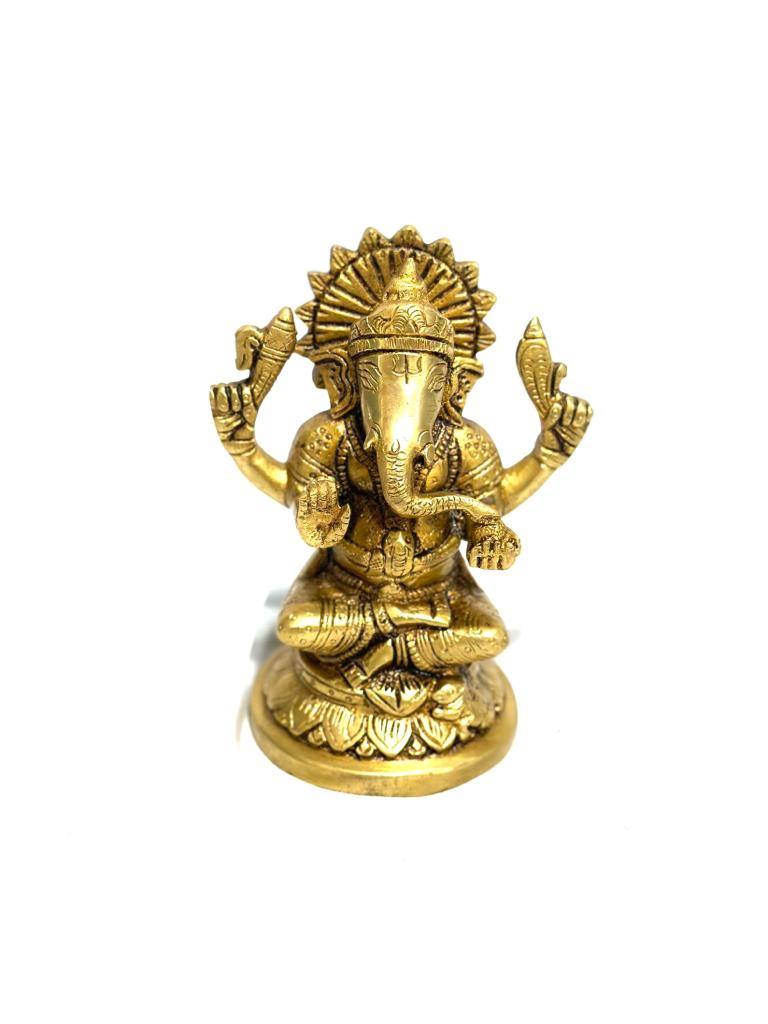 Royal Brass Idols Lakshmi Ganesha Brass Statues Hand Made In India By Tamrapatra