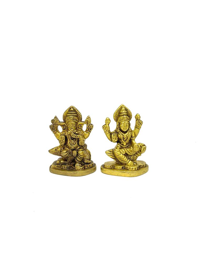 Brass God Idols In New Design Ganesh Lakshmi Pair On Rat Gifting's By Tamrapatra