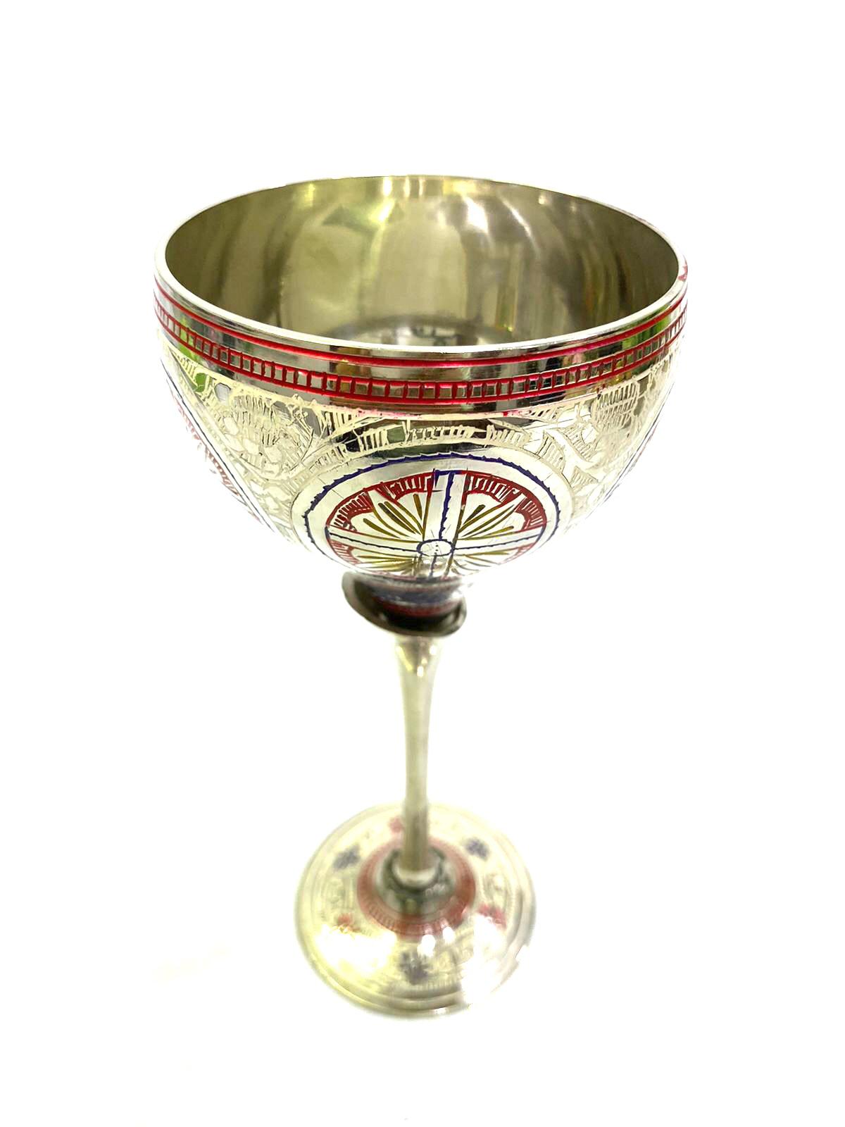 Wine Glass In Various Luxurious Designs Handcrafted Brassware By Tamrapatra