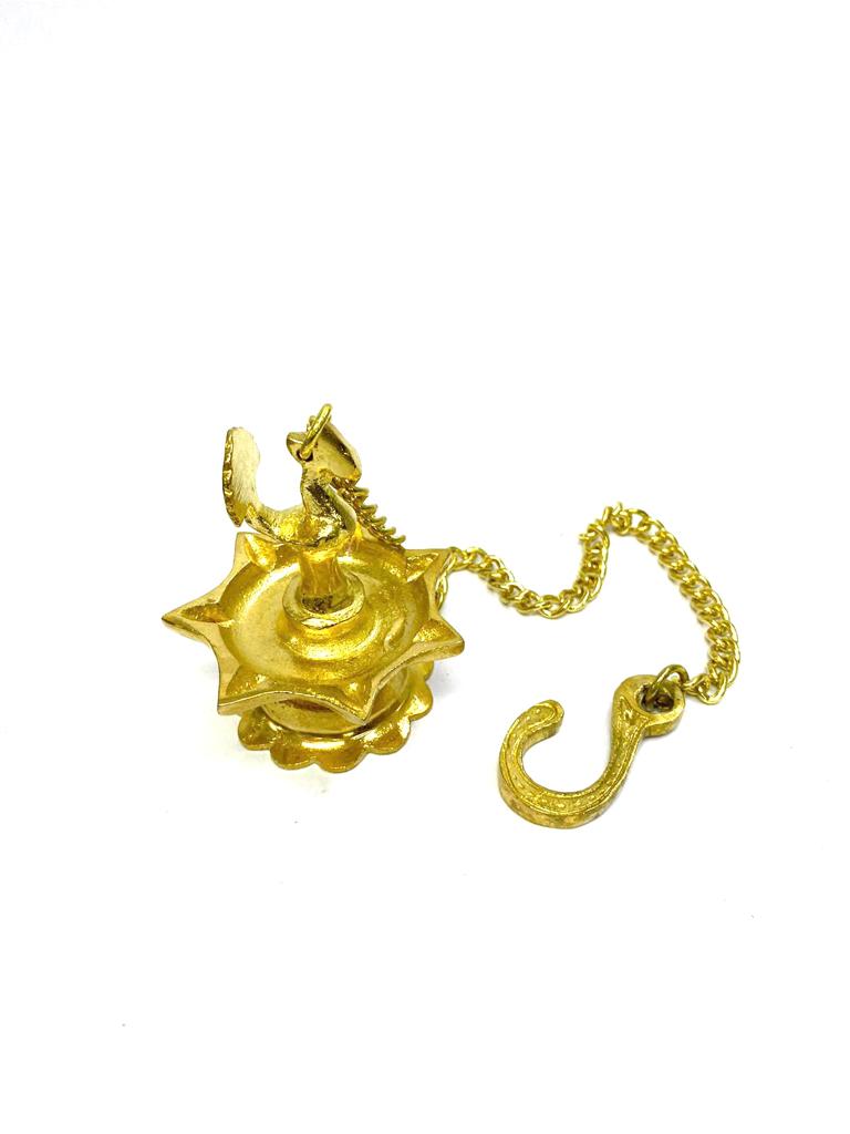 7 Mukhi Brass Hanging Diyas Exclusive Collection With Chain From Tamrapatra