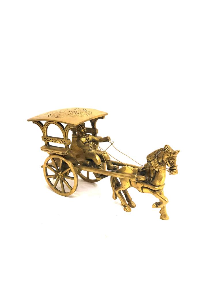 Horse Cart With Villager Beautiful Brass Showpiece Gifts Collection Tamrapatra