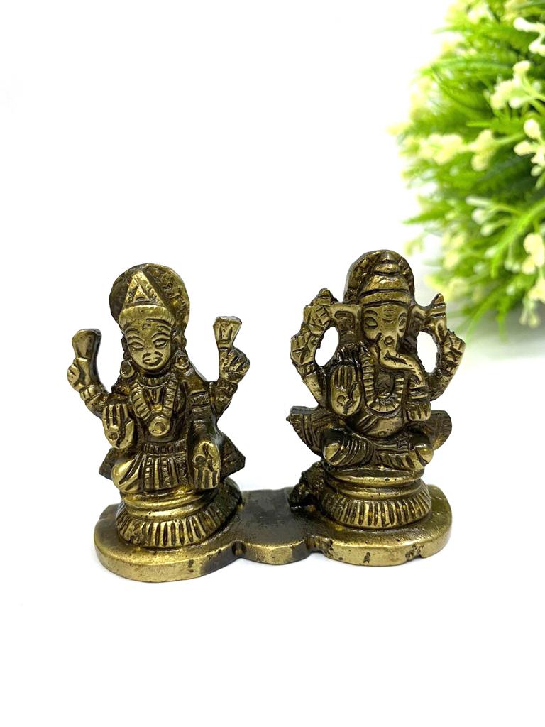 Brass Ganesh Lakshmi Brass Idols Prayers Hindu God Goddess  By Tamrapatra