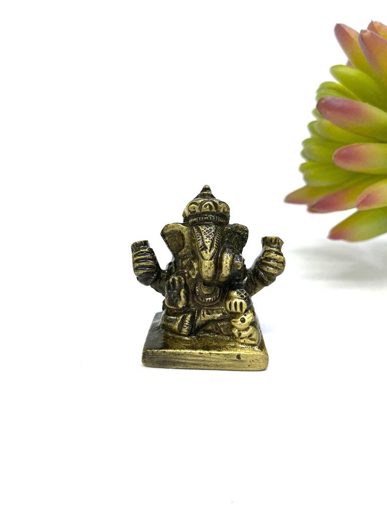 Brass Ganesh Lakshmi Brass Idols Prayers Hindu God Goddess  By Tamrapatra