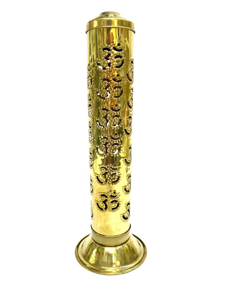 Brass Incense Sticks Holder Om Designer Standing Pooja Accessories Tamrapatra