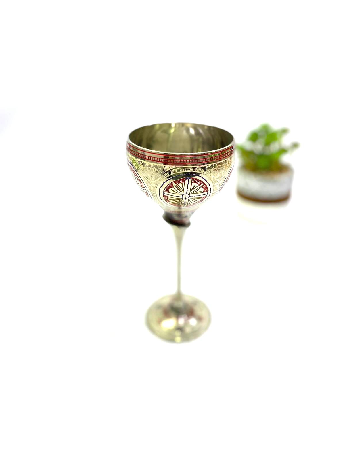 Wine Glass In Various Luxurious Designs Handcrafted Brassware By Tamrapatra