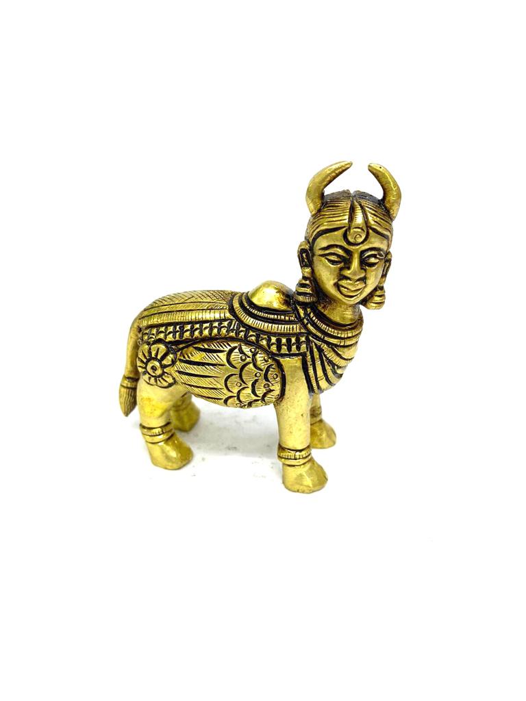 Kamdhenu Brass Cow Statue Exclusive Figurines Collection Form Tamrapatra