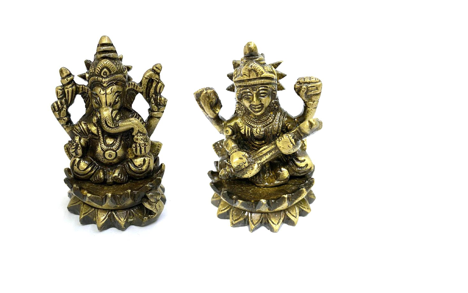 Hindu God & Goddess Collectible Ganesh & Lakshmi Set Of 2 By Tamrapatra