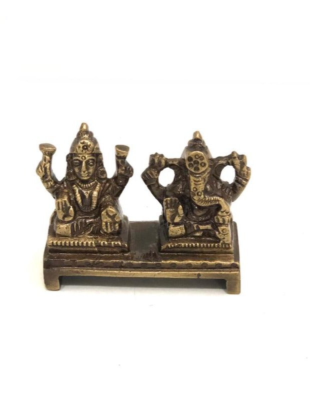 Brass Ganesh Lakshmi Brass Idols Prayers Hindu God Goddess  By Tamrapatra