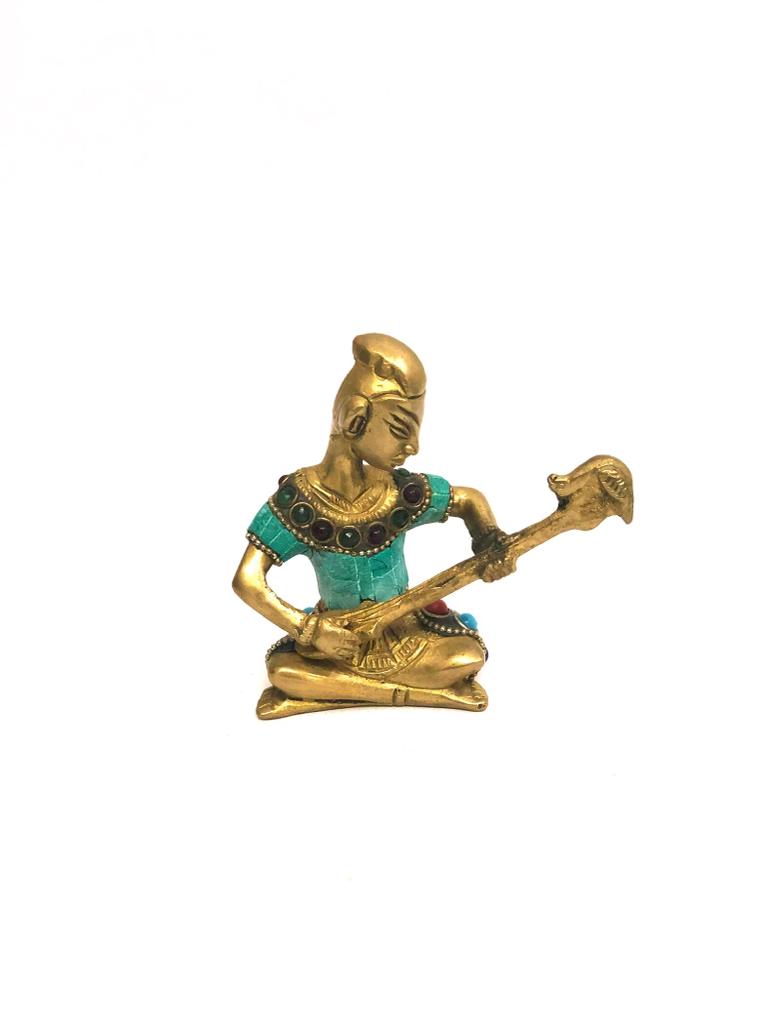 Luxury Of Brass Depicted In Musicians Handcrafted With Gemstones Tamrapatra