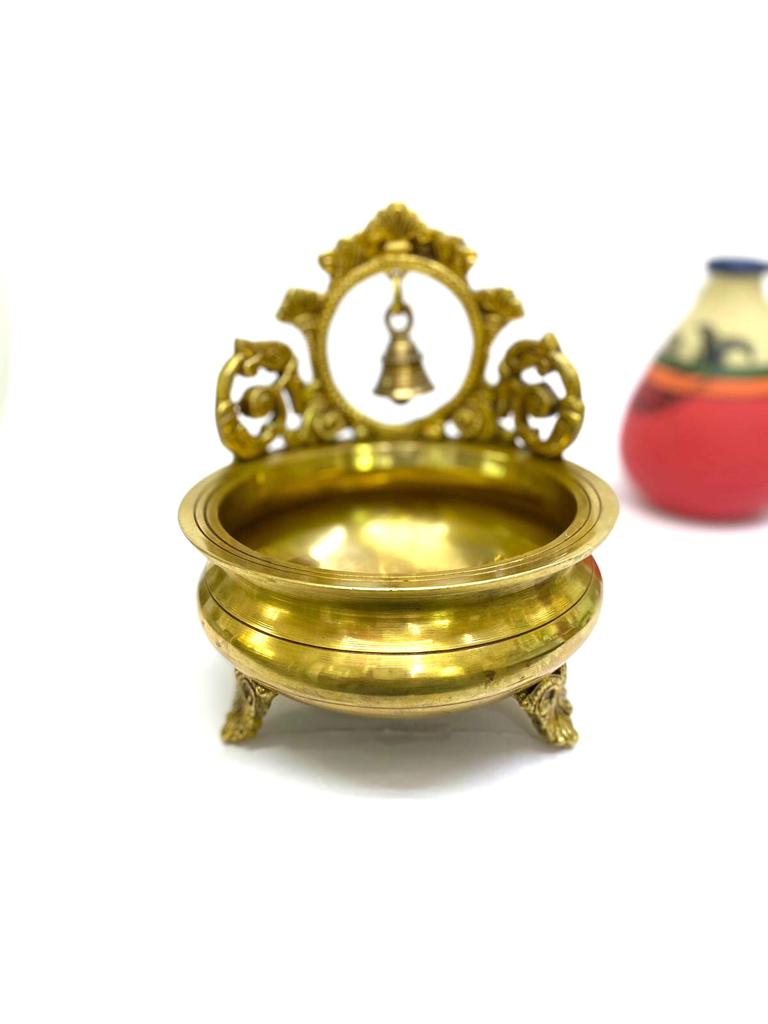 Designer Brass Urli Solid Built With Melodious Ringing Bell Décor By Tamrapatra - Tamrapatra