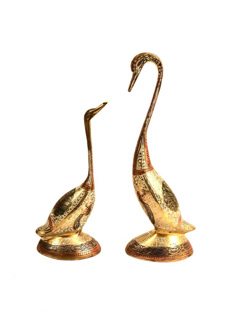 Swan Pair Crafted From The Best Quality Brass Ancient Artefacts By Tamrapatra