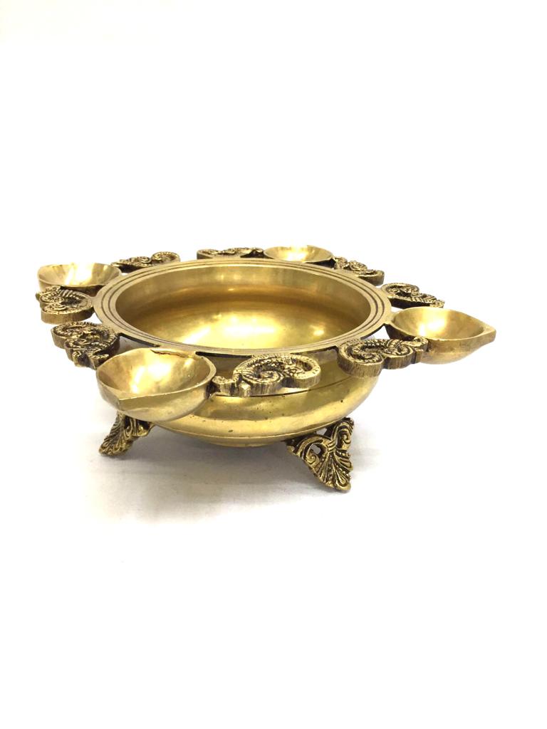 Beautiful Brass Creations Handcrafted Urli Pots For Entrance Pooja Tamrapatra