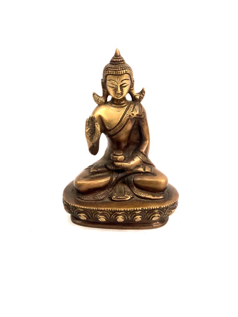 Auspicious Gautama Buddha In Meditation Brass Handicrafts By Tamrapatra