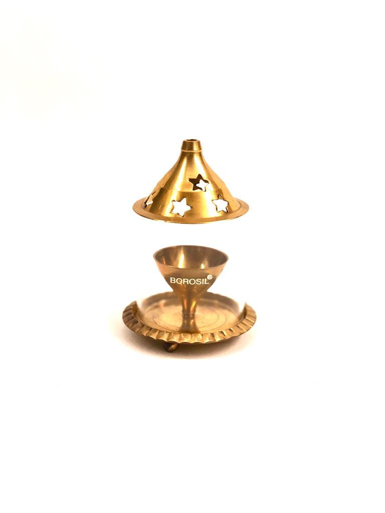 Borosil Glass Brass Diya Used For Pooja Decoration Indian Culture Tamrapatra