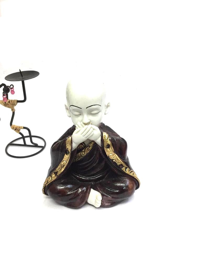 Elegant Monks In Spiritual Collection Set Of 3 Various Shades Décor Tamrapatra