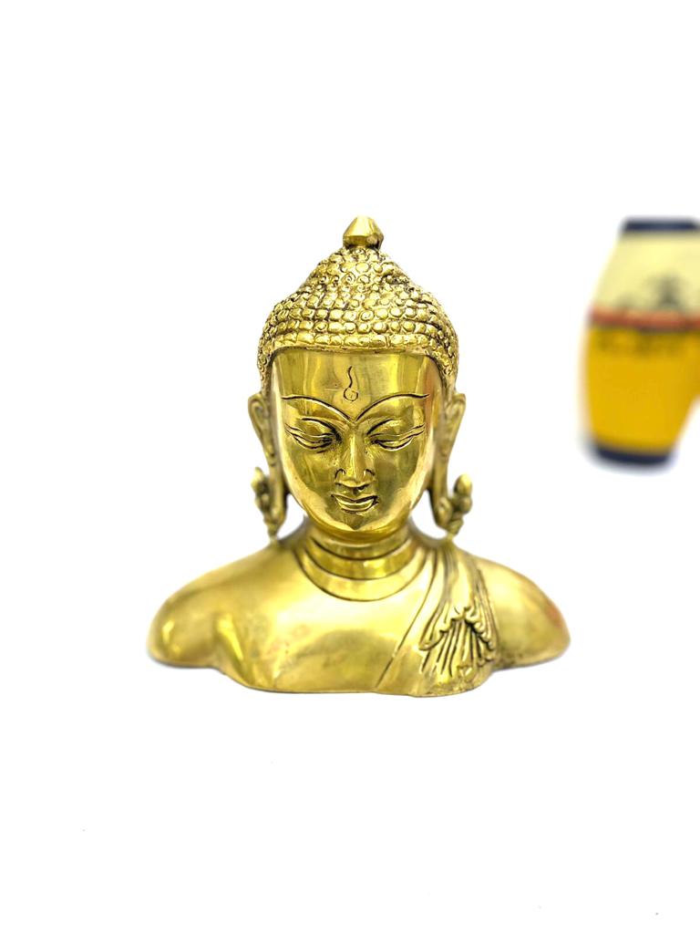 Buddha Bust Brass Exclusive Spiritual Collectible For Dear Ones By  Tamrapatra