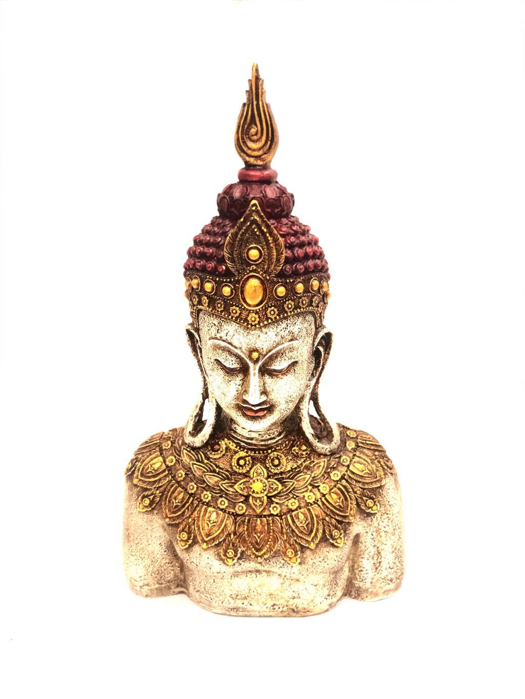 Buddha Bust Designed With Classic Matte Finish Exclusively Crafts At Tamrapatra