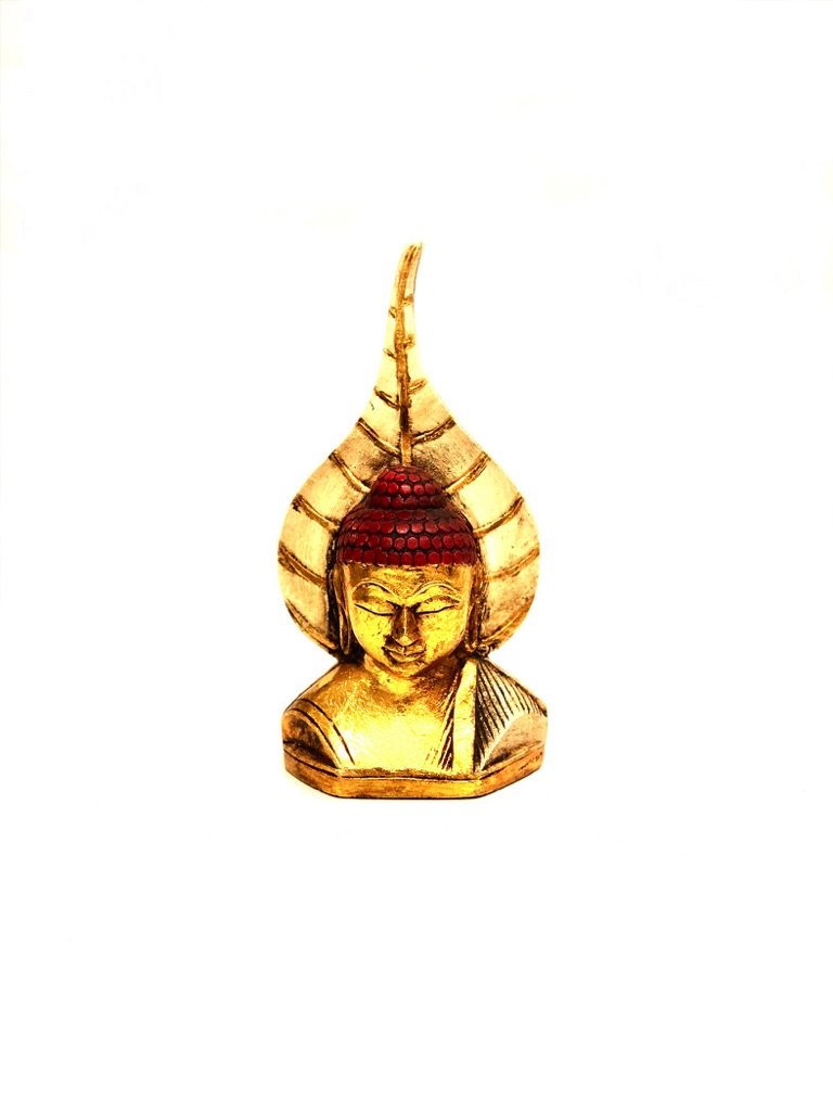 Leaf Style Buddha Face Art Resin Crafts Excellence Spiritual Collectible Tamrapatra