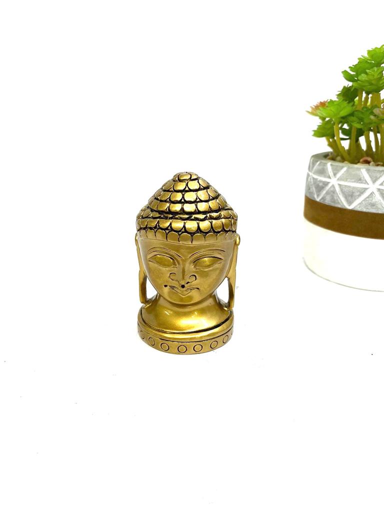 Buddha Face Wooden Polished Gold Shade New Designs Exclusively Tamrpaatra