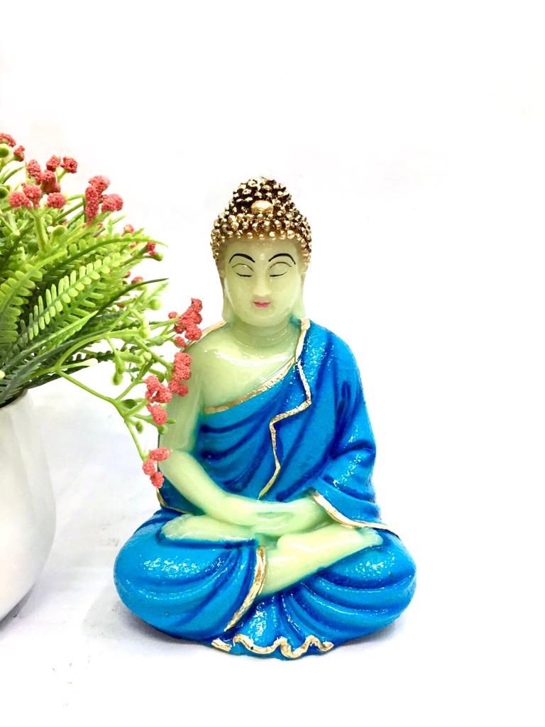 Spiritual Resin Figurines Buddha Collection In Beautiful Glossy Shades Tamrapatra