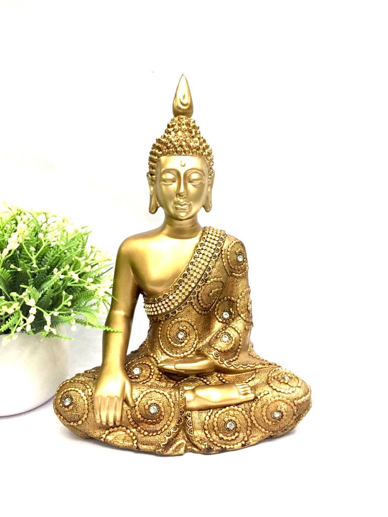 Buddha Golden Elegant Display Of Spirituality Home & Office Additions Tamrapatra