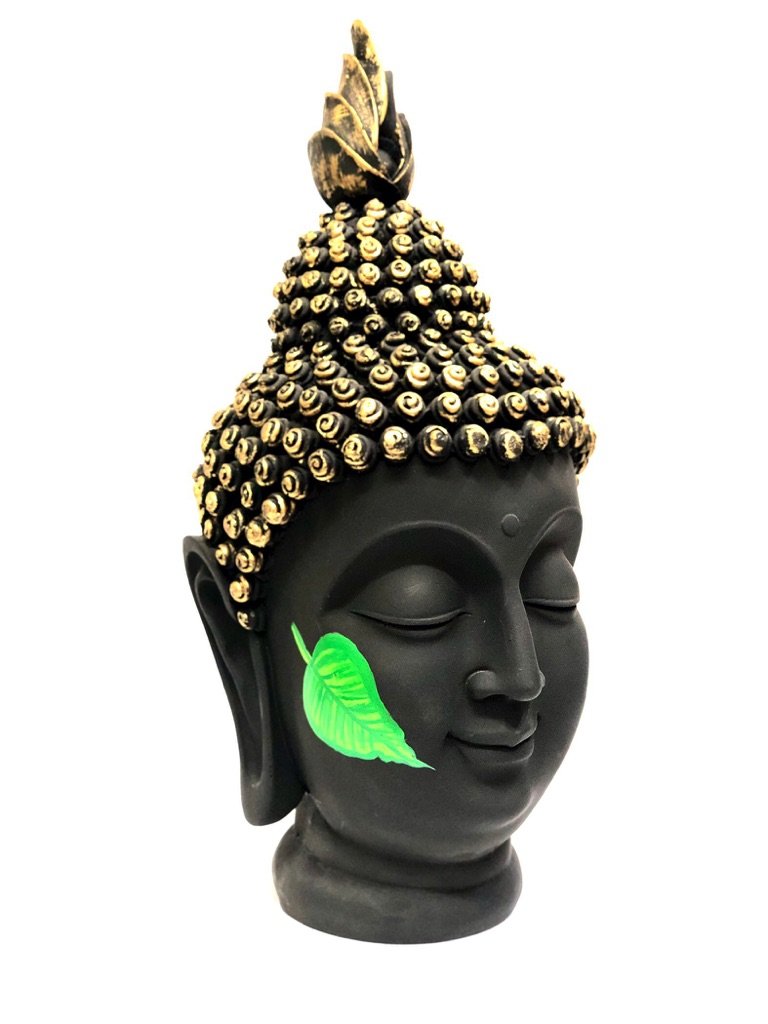 Buddha Face Handpainted Leaf Exclusive Spiritual Decor At Tamrapatra