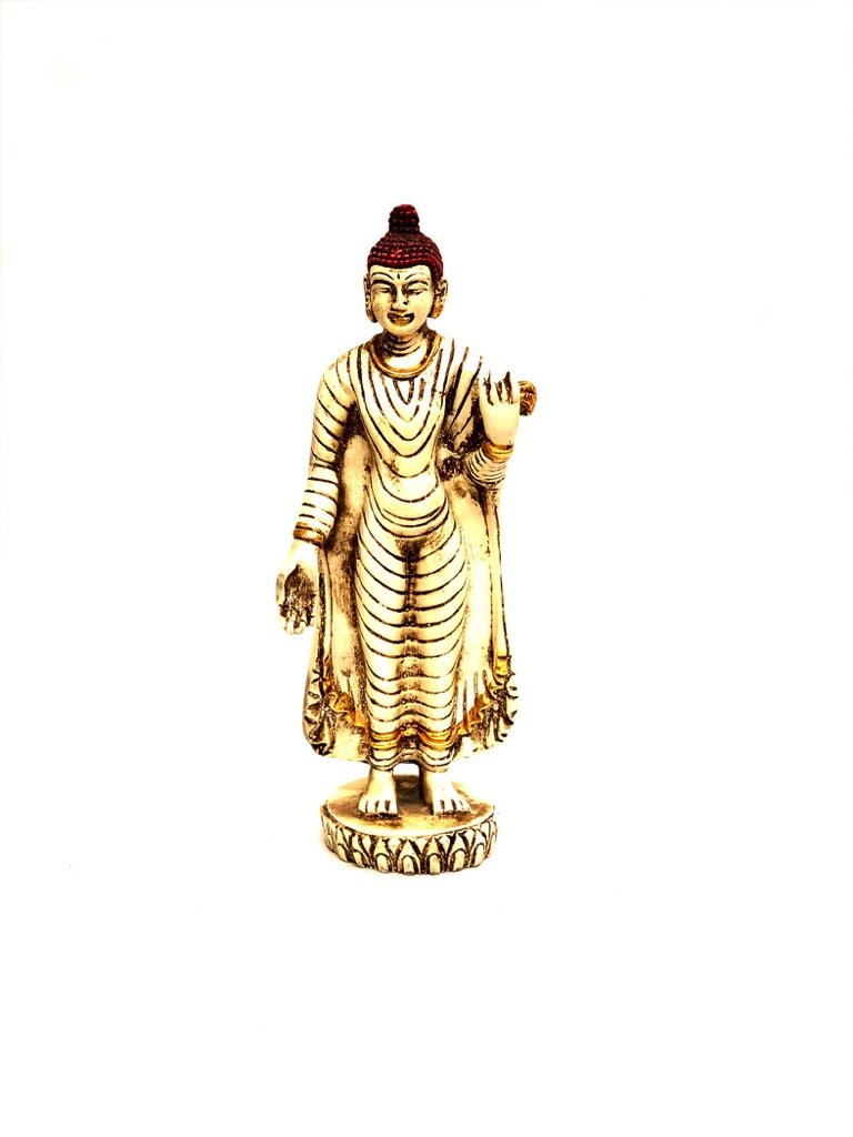 Standing Buddha Resin Showpiece HandPainted In India Exclusively At Tamrapatra