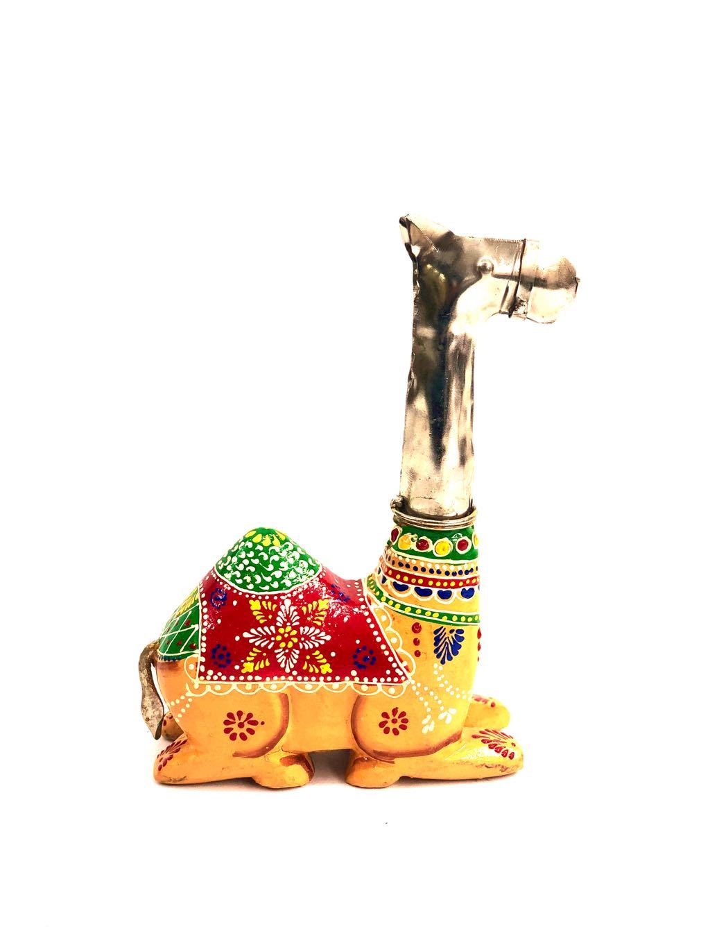 Exclusive Wooden Handcrafted Sitting Camel Combined Metal Tamrapatra - Tanariri Hastakala