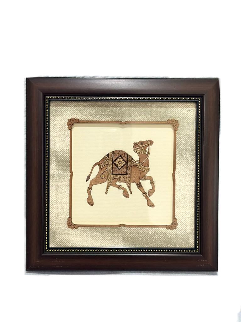 Camel Wooden Animal Depiction Frame Exclusive Artware Available At Tamrapatra