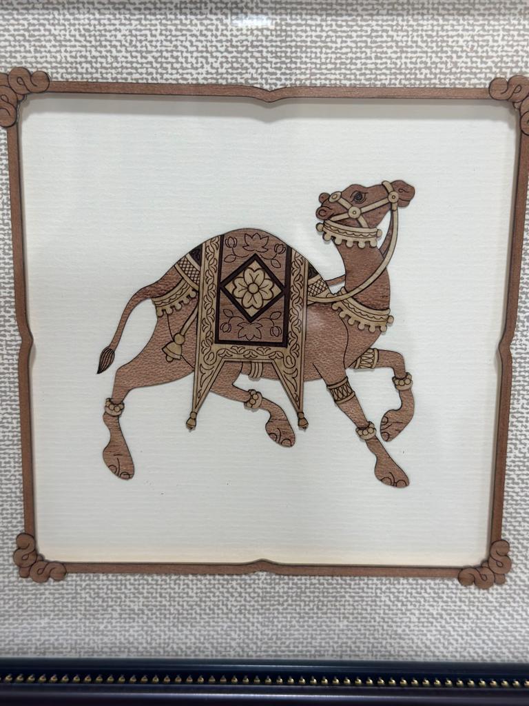 Camel Wooden Animal Depiction Frame Exclusive Artware Available At Tamrapatra