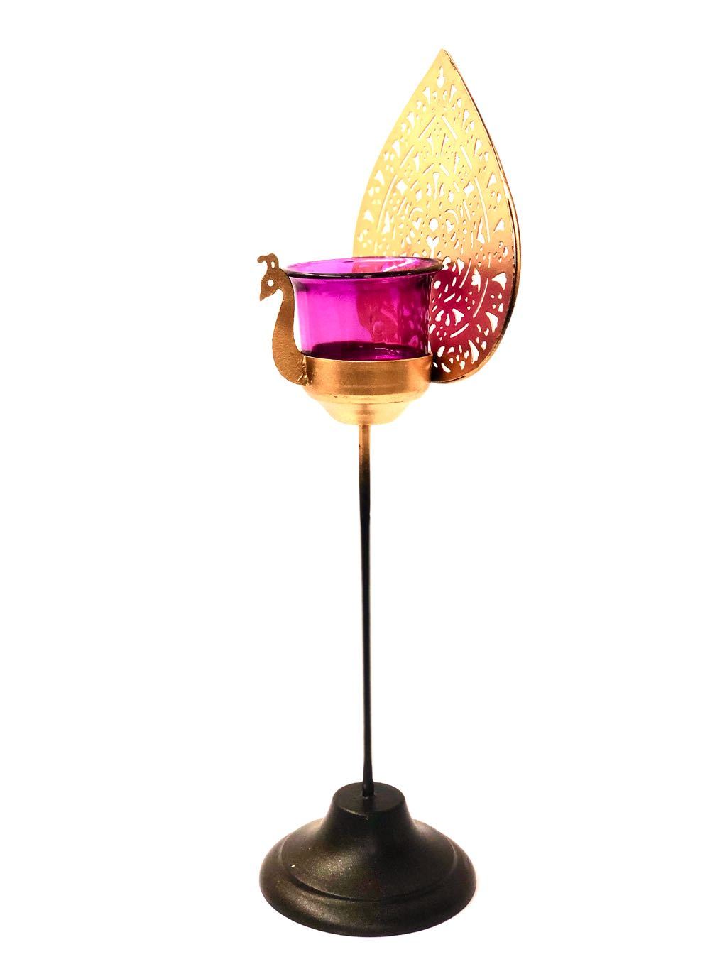 Peacock Designer Tea Light Holder Exclusive Collection Tamrapatra - Tamrapatra