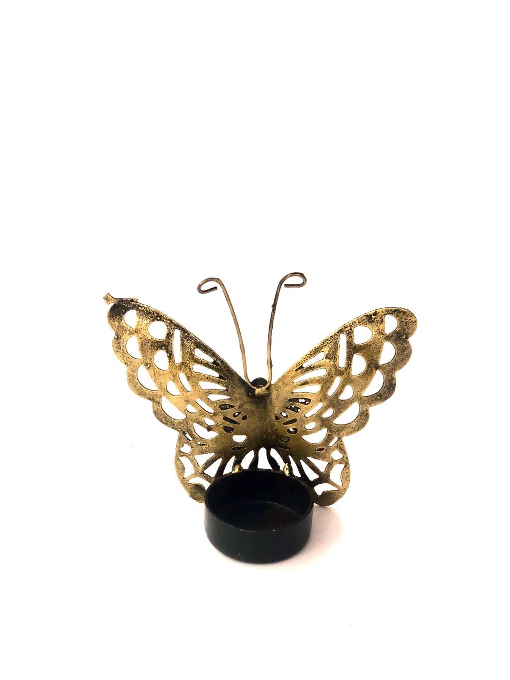 Butterfly Shadow Tea Light Beautiful Art Handmade Tamrapatra - Tamrapatra